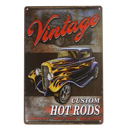 Chocolate Dl-винтажный пузырьковый автомобиль Hot Rod Garage украшение стены Искусство Дом Кафе бар - Color: Chocolate