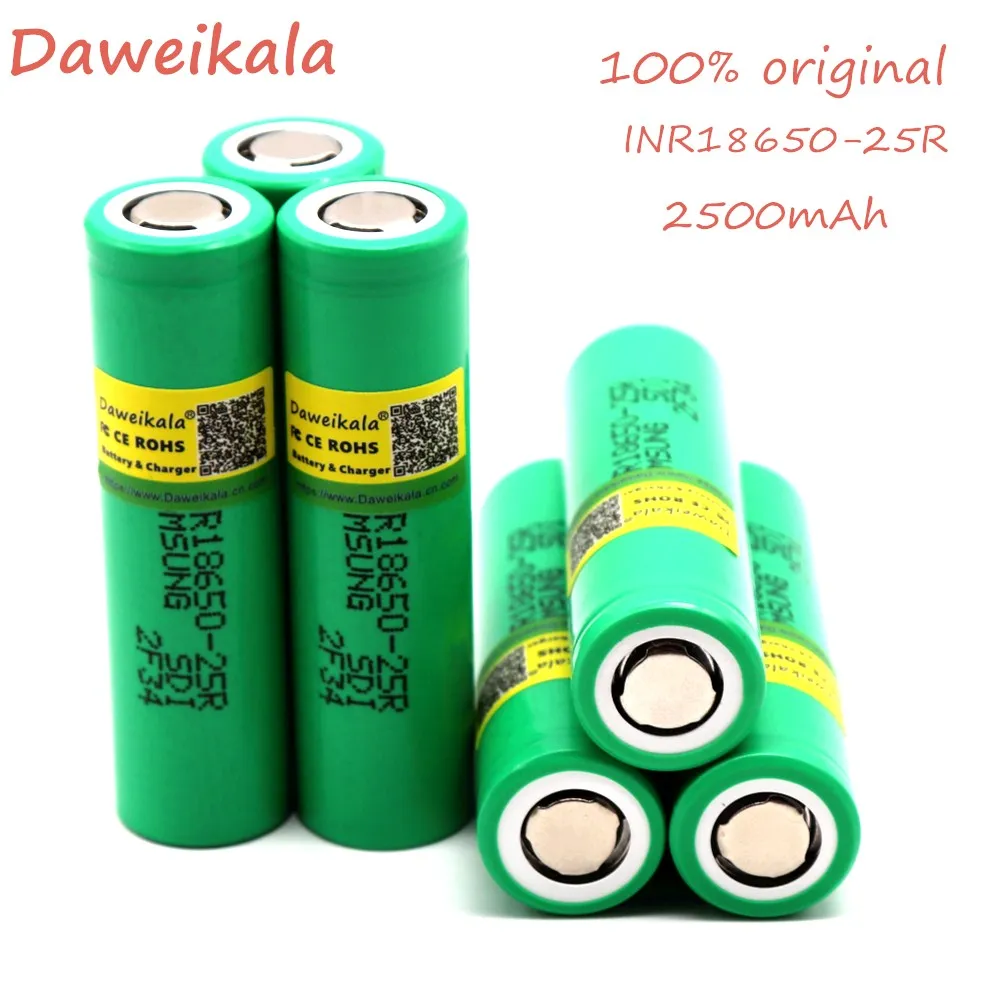 D 18650 аккумулятор 2500 mAh 3,6 V для samsung INR18650-25R 20A разрядка электронных сигарет