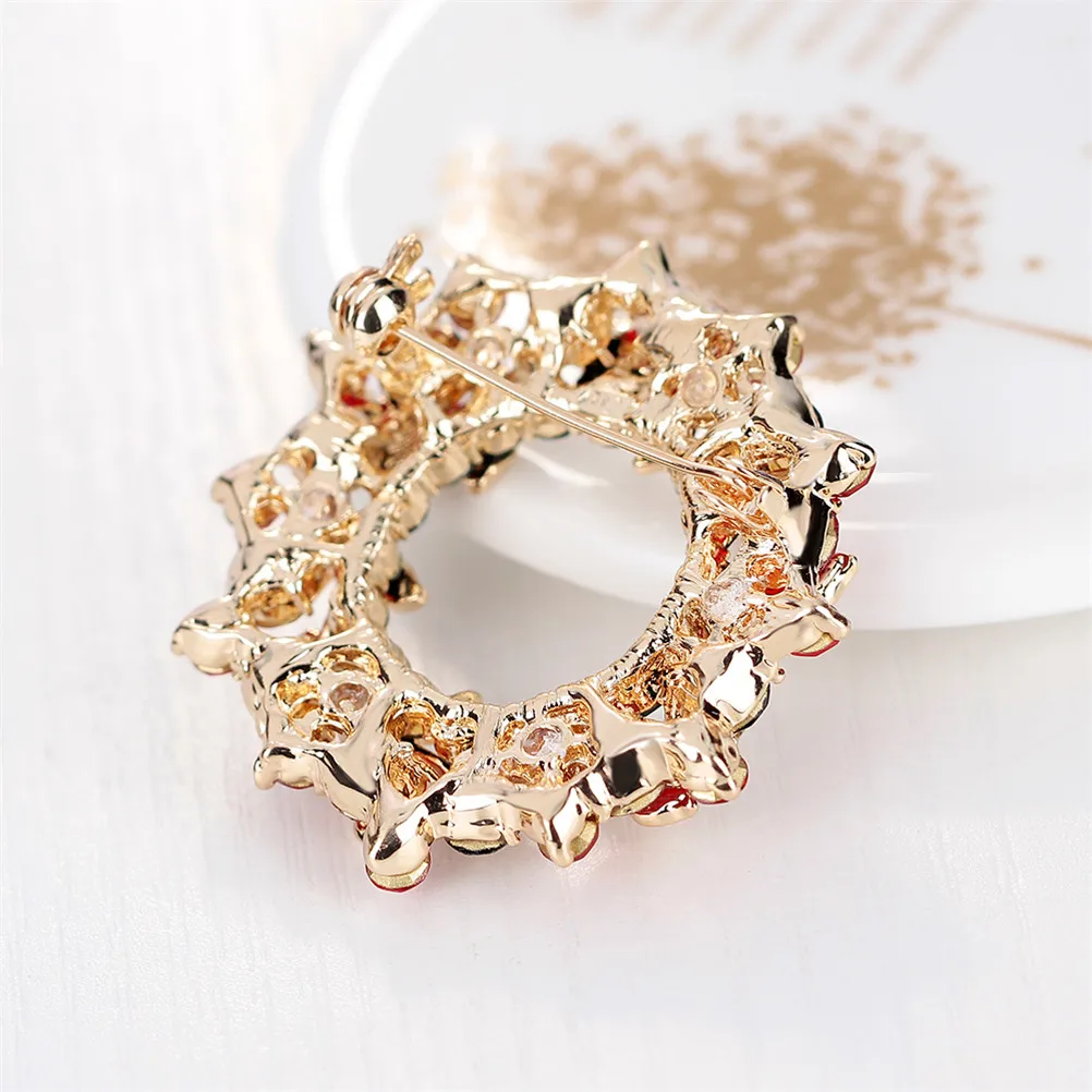 JETTING Элегантные Броши рождественской гирлянды Рождественская Брошь со стразами |