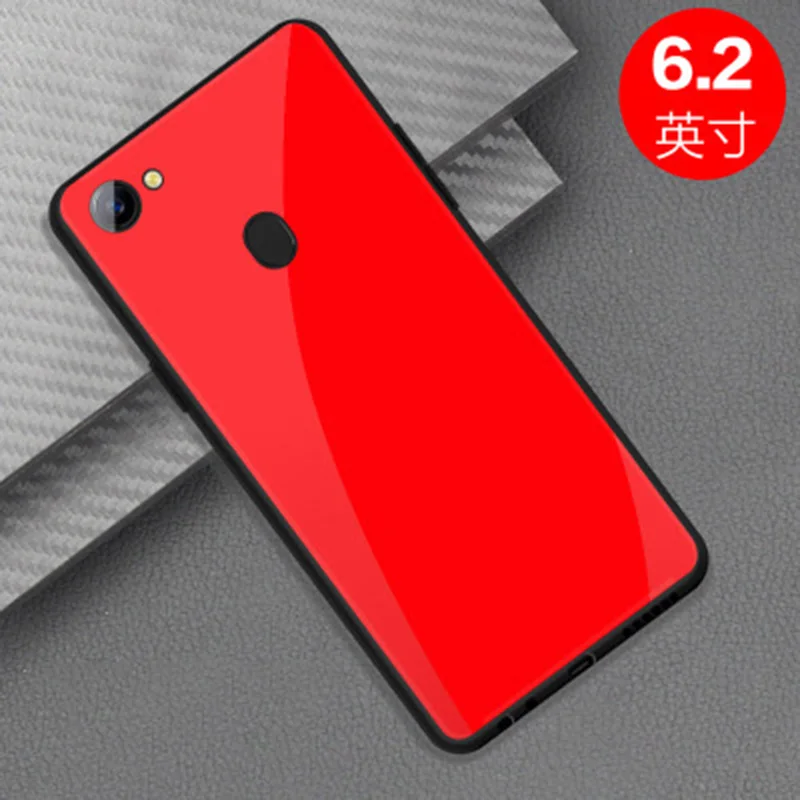 Чехол для OPPO F7 однотонный чехол из закаленного стекла OPPOF7 coque F 7 защитный