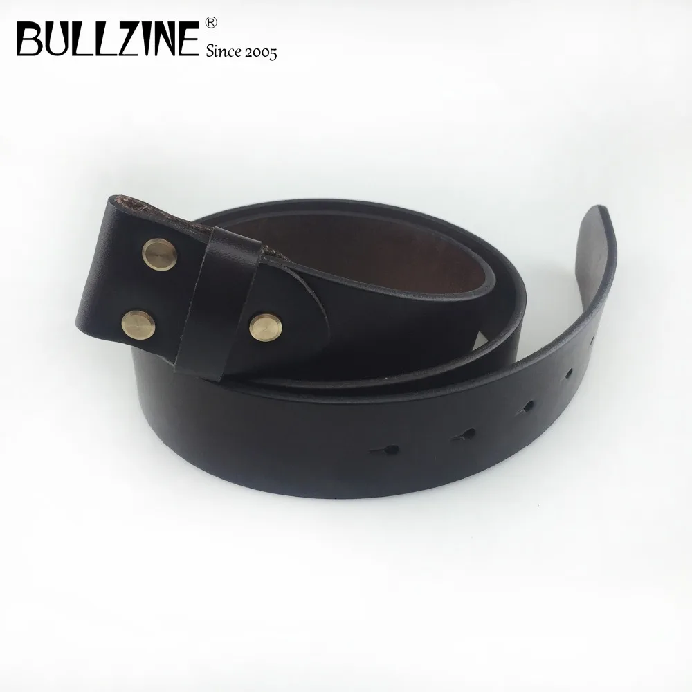 Bullzine, высокое качество, первый слой, Воловья кожа, ремень из натуральной кожи для мужчин, черный и коричневый цвет, ширина 3,8 см, Прямая поставка