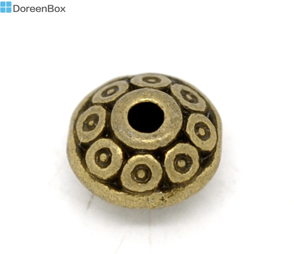 

Doreen Box hot- 100 Bronze Tone Pattern Spacer Beads 6x4mm (B14895)