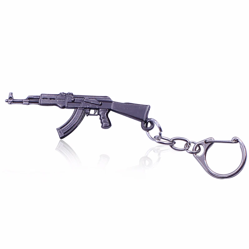 Модный AK-47 пистолет брелок-пистолет M60 пустынный Орел левое колесо пистолет брелок стрелковое оружие Модель металлический брелок ювелирные изделия Прямая поставка - Цвет: 1