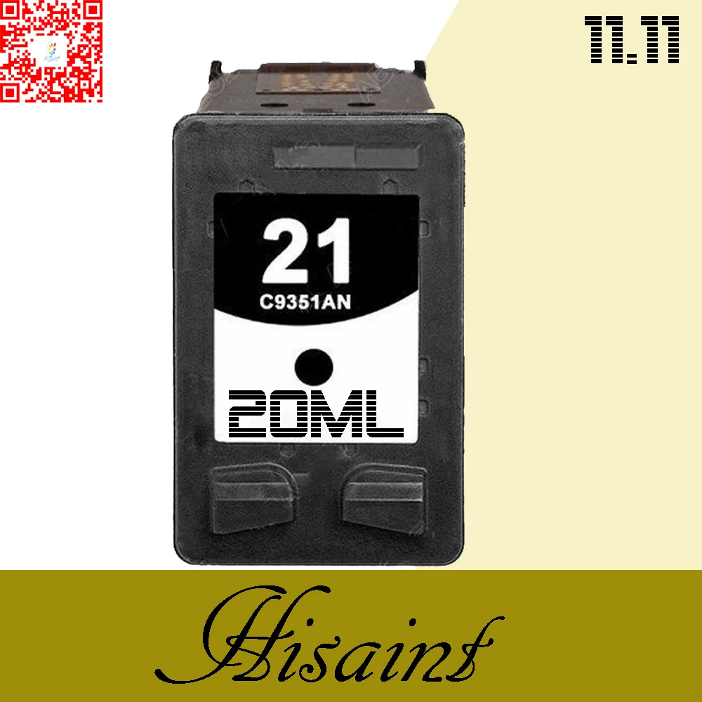 Чернильный картридж Hisaint для hp 21 DESKJET 3910 3920 D1311D1320 D1330 D1341 D1360 принтера BK 20 мл|cartridge for