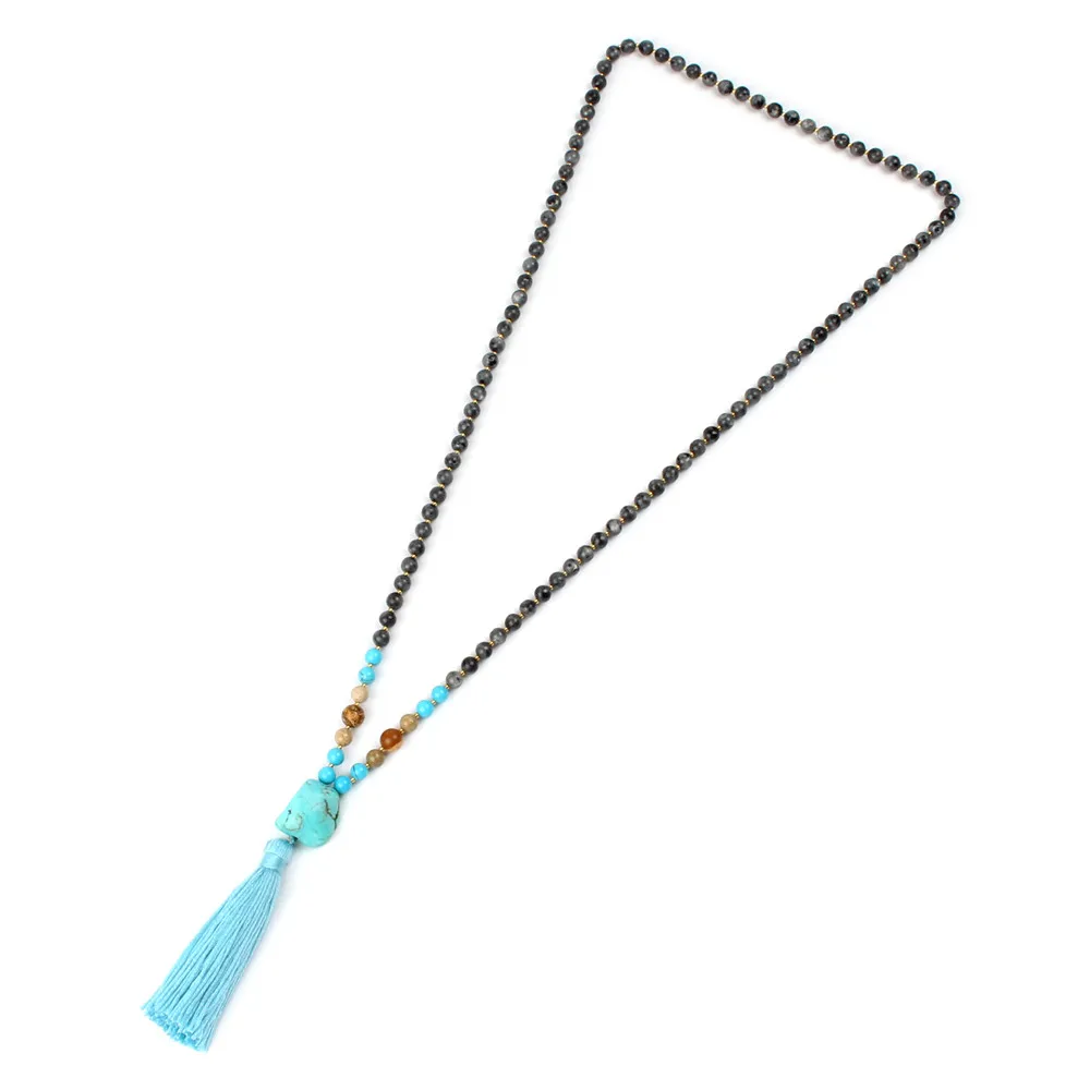 Винтажная этнический стиль ожерелье черные стразы бисерные длинные свитера цепи