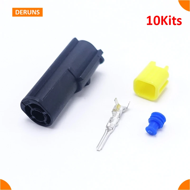 

10Sets Male 1Pin Amp Sealed Automotive Connector Free Shipping