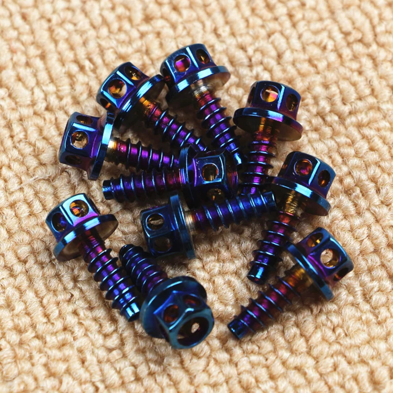 

10 шт. Тип M5x15mm Титан фланец head self-винт стук Ti листового металла болт синего цвета