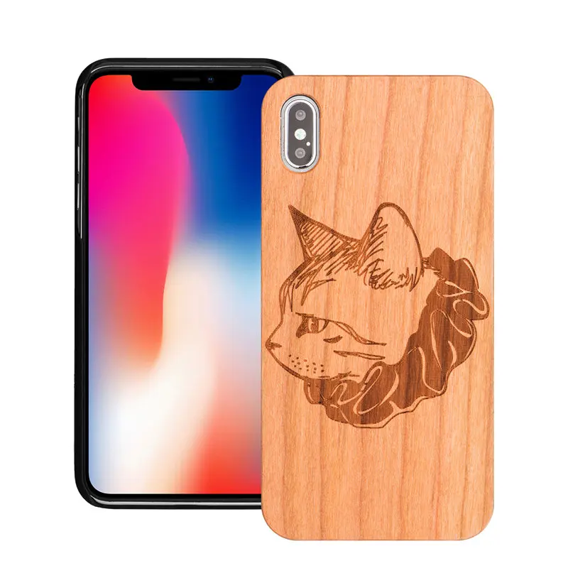 Роскошный чехол из вишневого дерева для iPhone 5 5SE XS MAX XR 6 6S Plus с животным узором, жесткая Силиконовая задняя крышка на 5s 7 8 Plus Shell