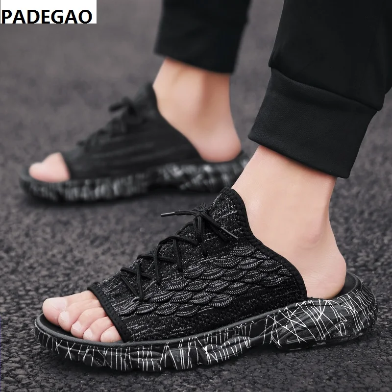Vietnamese slippers fashion wear new 2019 summer fly woven fish-scale flip-flops men's slip-resistant trend beach shoes | Обувь