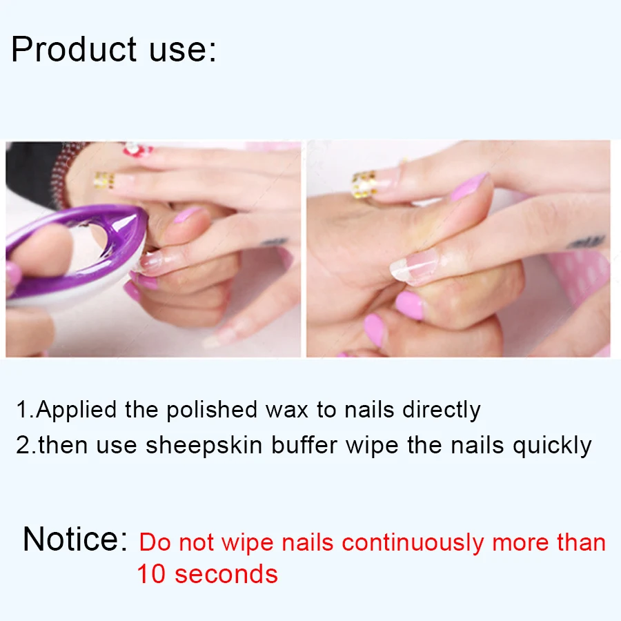 Monja Nail Art овчина бафик для ногтей Полировочная щетка покрытия воском