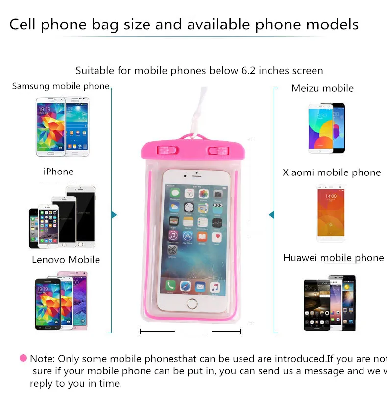 Подходит для водонепроницаемого чехла iPhone Xiaomi Huawei. Прозрачный ПВХ герметичный
