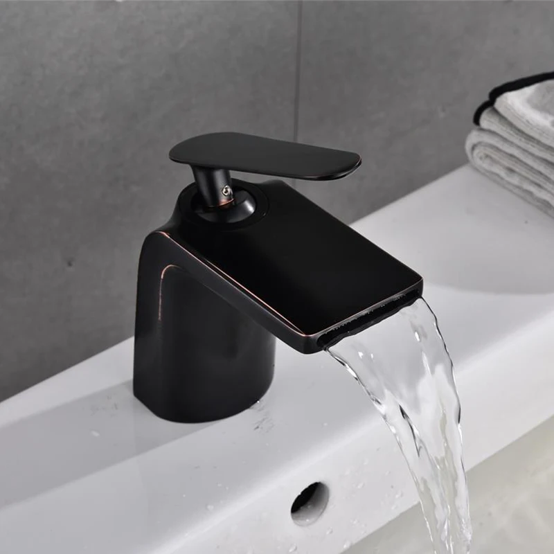 Azeta Modern Basin Faucet Brass Chrome Bathroom Waterfall Tap Deck Mounted Washbasin Mixer Single Handle AT8889 | Обустройство дома