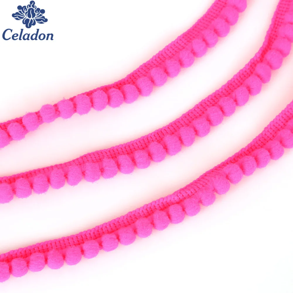 Кружевная ткань 10 20 мм 5 ярдов аксессуары для шитья отделка с помпоном блестящая