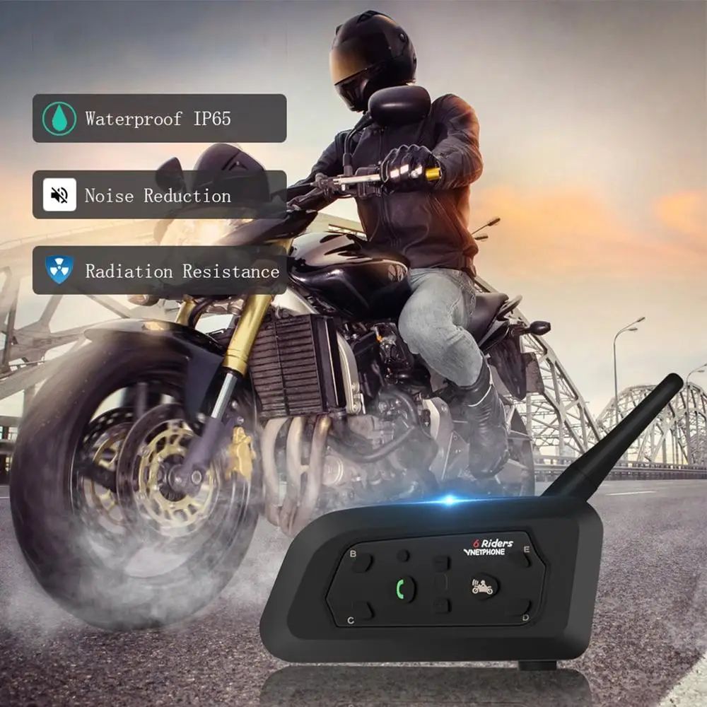 2 шт. рация для мотоциклетного шлема 1200 м дуплексная верховой езды V6Pro