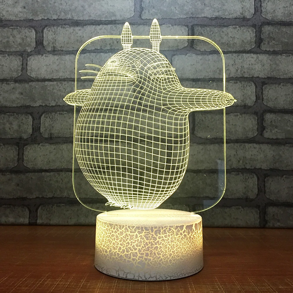 3D Led креативные ночные светильники USB мультипликационные персонажи