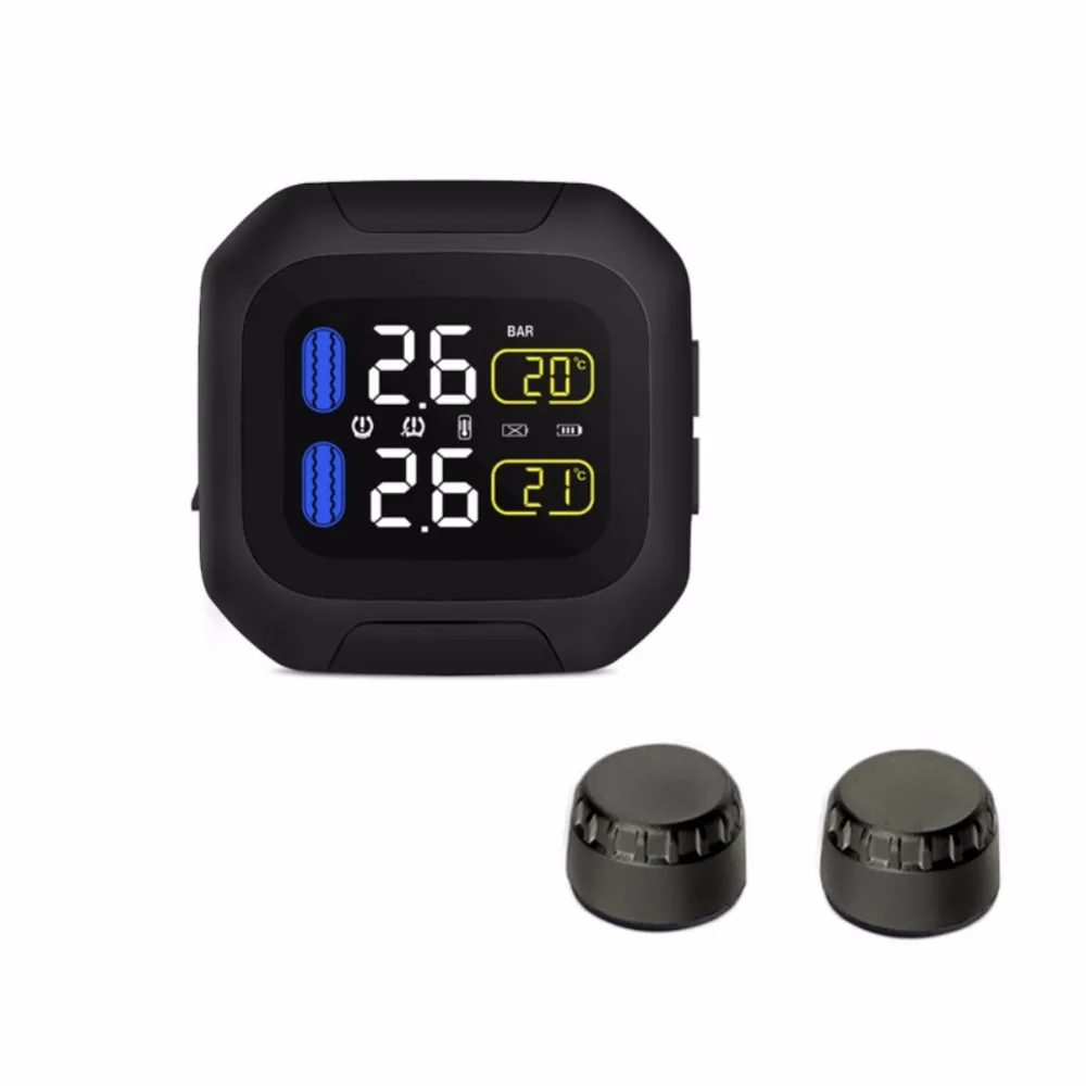 tire pressure monitor system Waterproof Lightning-proof General Wireless TPMS Motorcycle Tire Pressure Monitoring System For Two