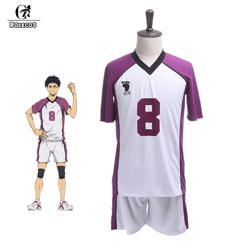 ROLECOS Аниме Haikyuu Косплей третий сезон Shiratorizawa Gakuen Koukou Косплей Костюм Wakatoshi Ushijima косплей костюм для мужчин