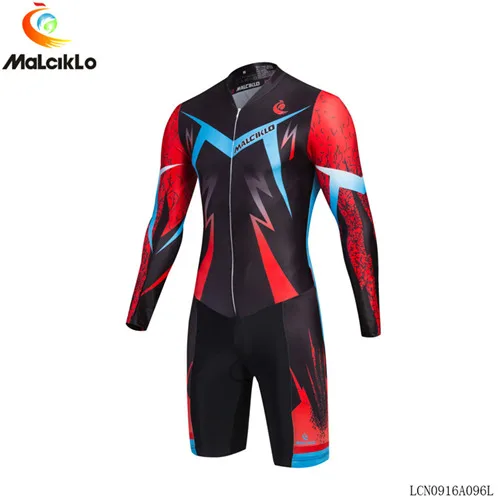 Malciklo триатлон костюм Высокое качество Велоспорт Skinsuit Maillot Ropa Ciclismo мужская Велоспорт Джерси Pro велосипедная одежда тонкая подкладка - Цвет: A096L