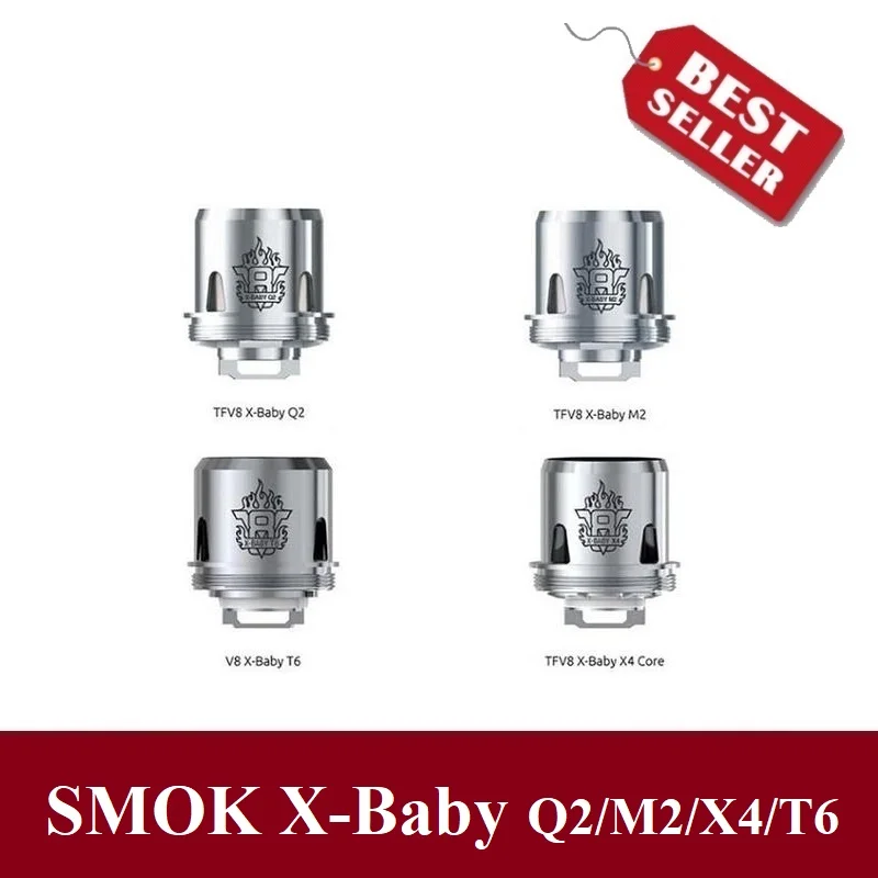 Оригинал SMOK TFV8 X-Детские катушки M2 Q2 X4 T6 cigarro Eletrônico vaporizador для испаритель Stick X8 g-priv 2