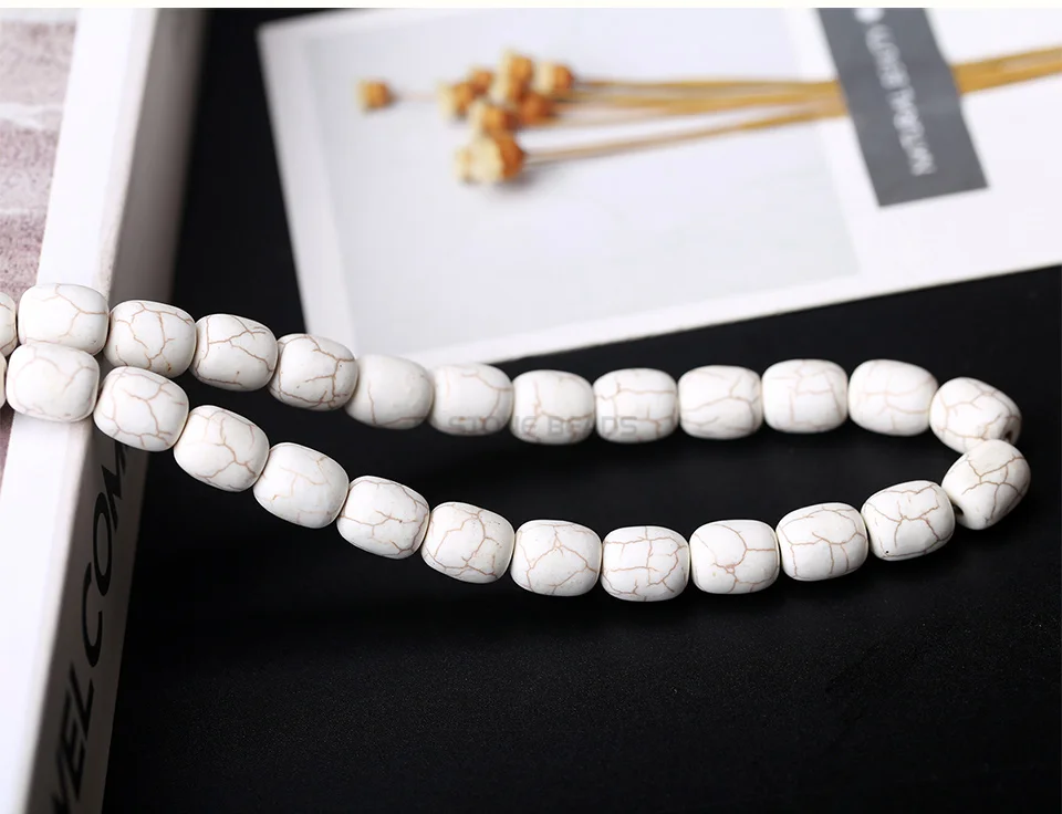 Howlite Бирюзовый Камень баррель свободные бусины драгоценный камень DIY ведро бусины браслет ожерелье Поиск аксессуаров для изготовления ювелирных изделий