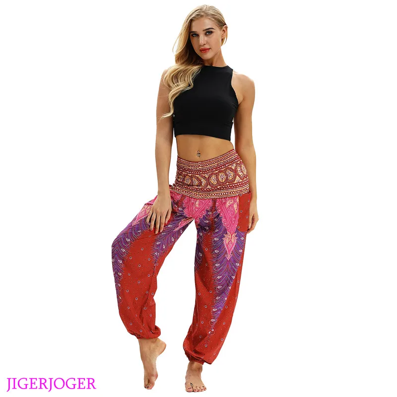 STL019 JIGERJOGER, винтажные синие Леггинсы для йоги, штаны для отдыха, шаровары в тайском стиле, свободные штаны, пляжная одежда, штаны для фитнеса - Цвет: STL019