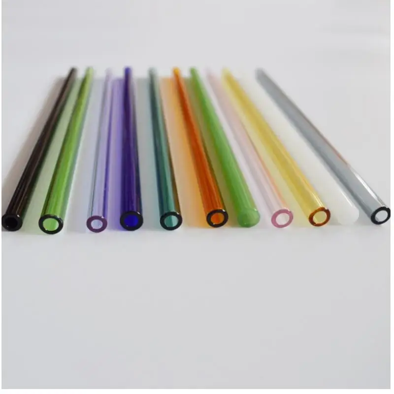 

Sale 20cm 1 pc Simple Party Straw Reusable Straight Drinking Birthday Wedding Pure Color Pyrex Glass Straw
