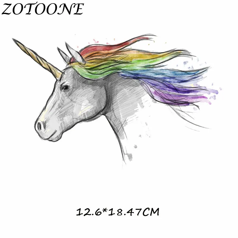 ZOTOONE Милая нашивка единорога для переноса утюгом нашивки одежды с цветами из