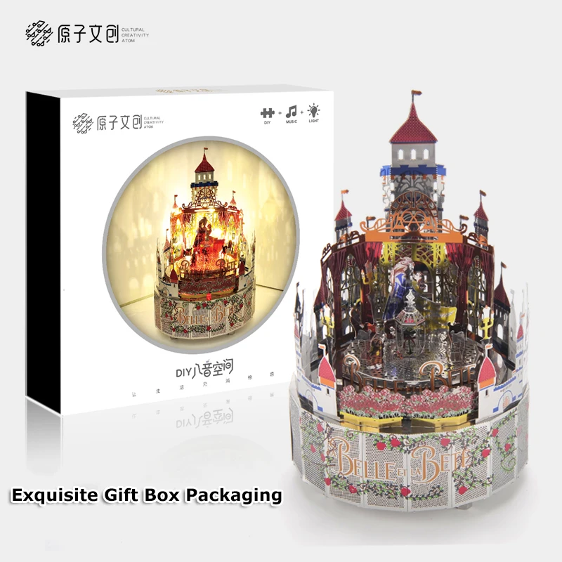Beauty and the Beast Themed 3D Metal Puzzle Music Box – Personalized Birthday & Christmas Gift image 6