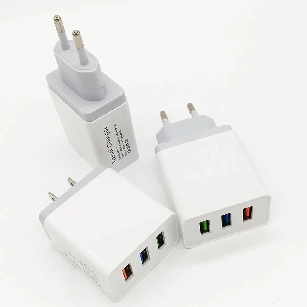 3 USB зарядная головка для мобильного телефона 5V2. 4A адаптер США 43g EU 2400 (mA)