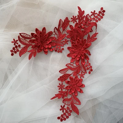 Wine red 10 шт./лот, растворимый изысканный кружевной цветок, сделай сам, свадебная обувь Bridaltiara, материалы для украшения свадебного платья RS803 - Цвет: Wine red