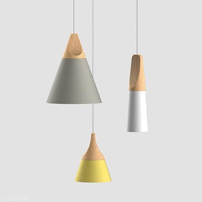 

Modern Novelty Pendant Lights Colorful Restaurant Bar Lamps Simple Nordic Style Wood Iron Paint Process 90-260V e27