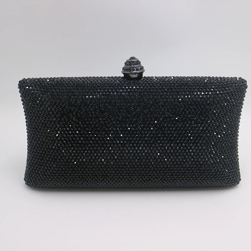 Черный женский жесткий чехол с кристаллами вечерние сумки и клатчи оптовая