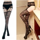 Подвязки для нижнего белья, сексуальные, прозрачные, кружевные чулки до бедра