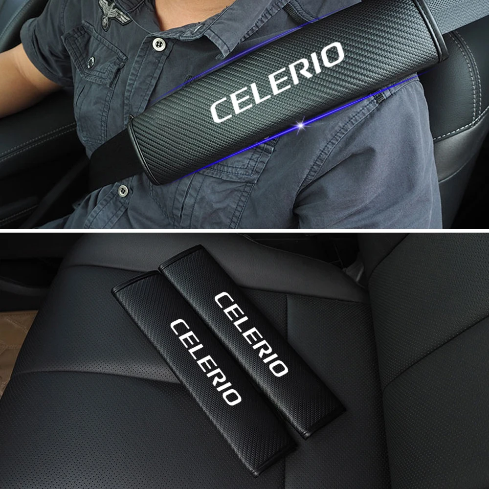 

For Suzuki Celerio Car Seat Belt Shoulder Strap Protect Pads Cover No Slip No Rubbing Soft Comfort 2Pcs Red Blue White
