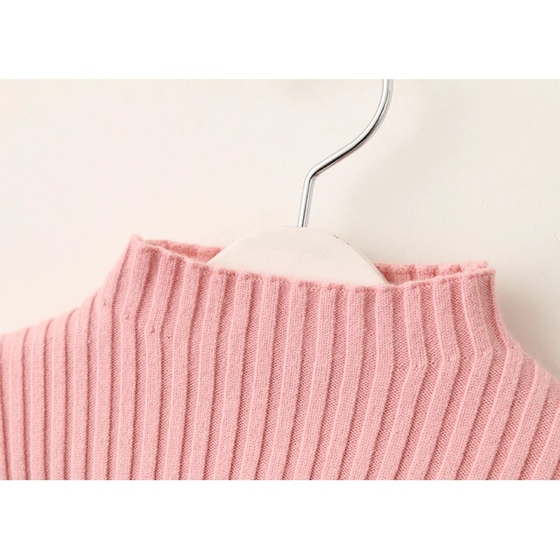 Dosoma/свитер для девочек сезон осень зима водолазка в полоску длинный рукав пояс