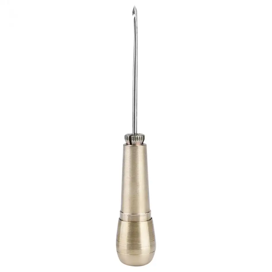 Hotsale Leather Sewing Shoes Repair Tool 3 Needles Copper Handle Sewing Awl Leather Shoes RepairTool Leather Craft Sewing Kit
