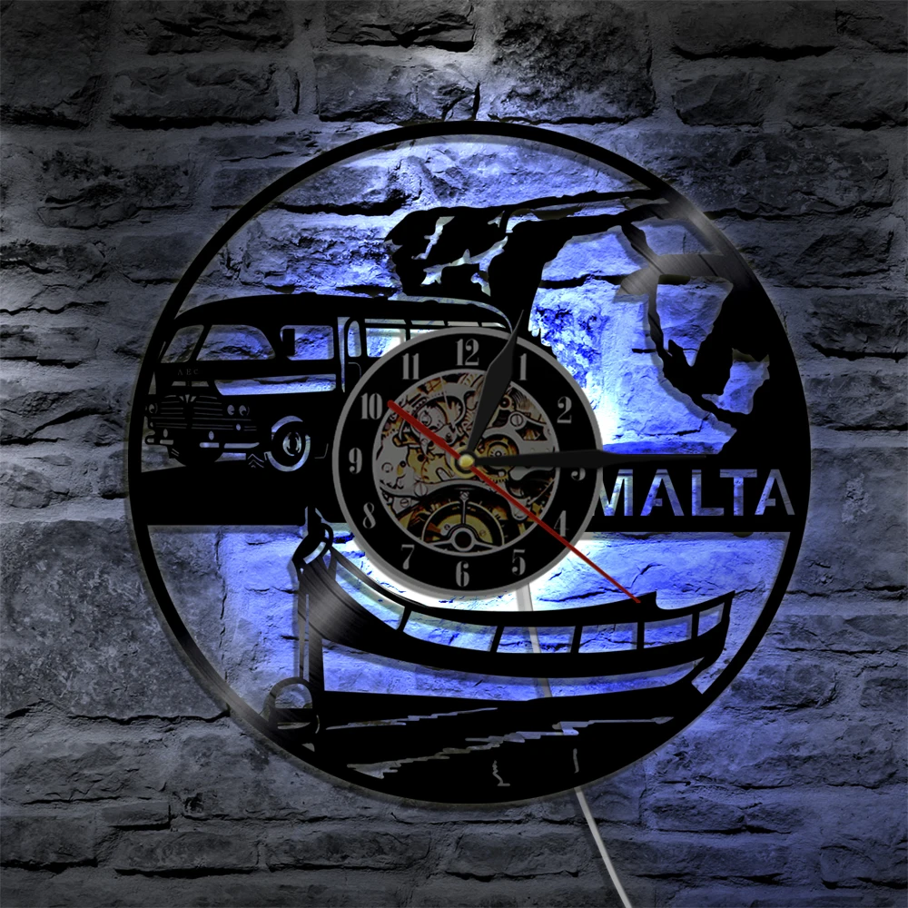  MALTA LED Vinyl Clock Lighting Color Change Wall Light Remote Controller Modern Backlight Cool Living Room Interior | Освещение