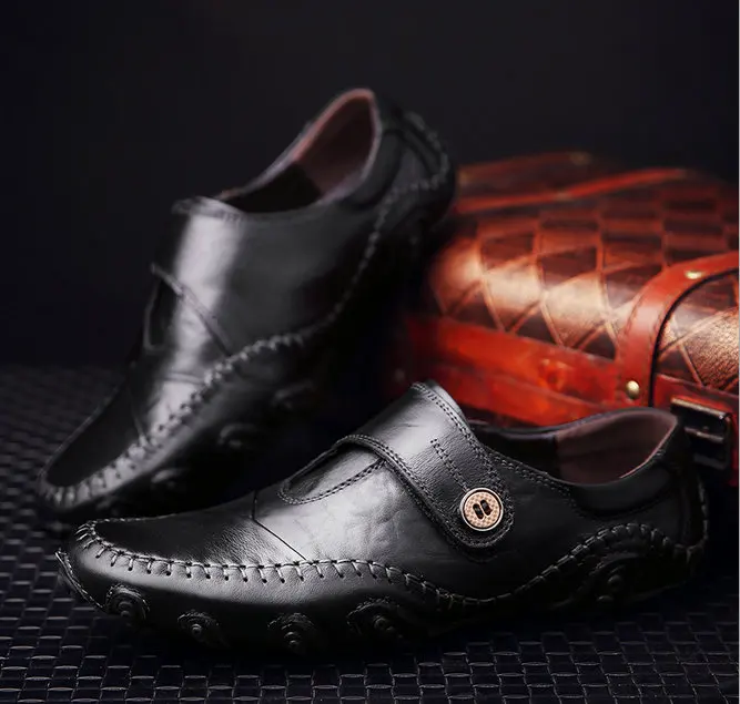 2017 New Arrival Fashion Men Flats Casual Shoes High Quality Genuine Leather Driving Brown Black Buckle | Обувь