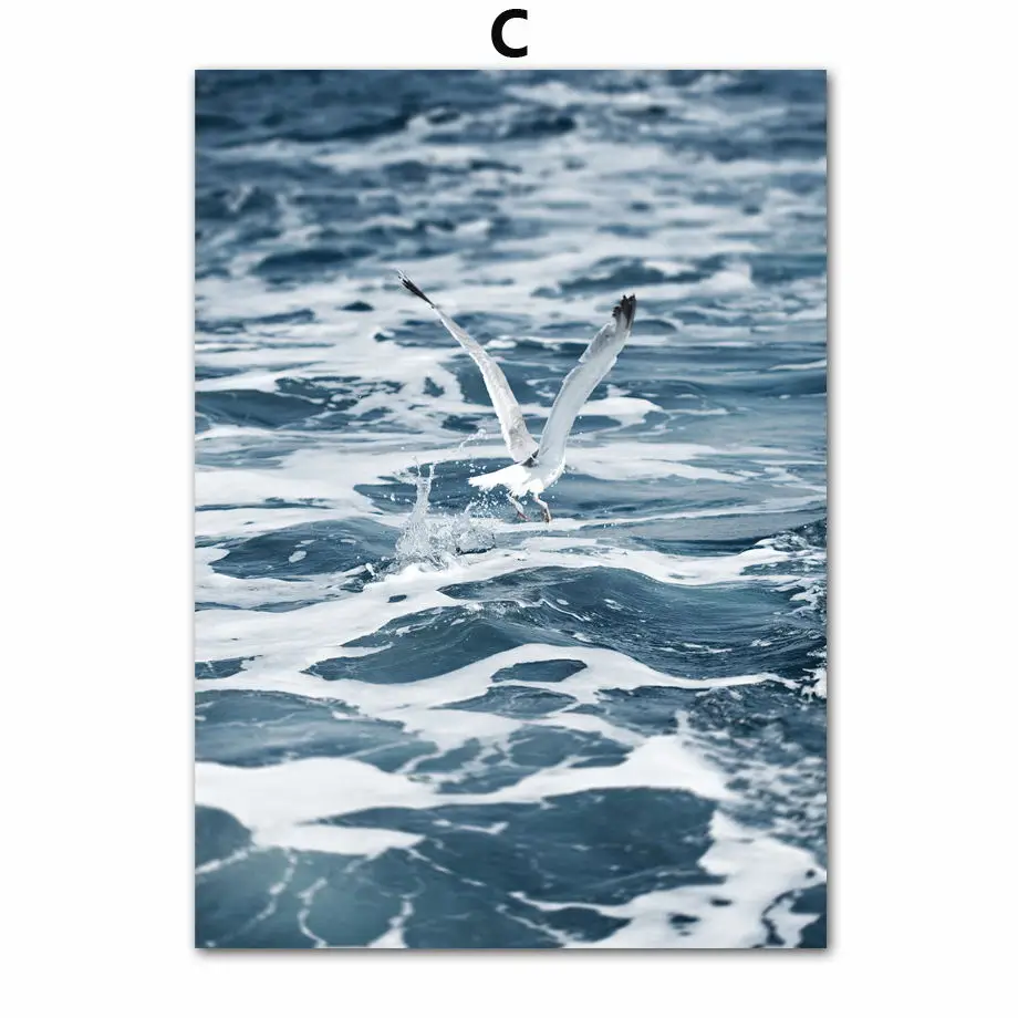 

Sea Bird Forest Leaves Quotes Landscape Wall Art Canvas Painting Nordic Posters And Prints Wall Pictures For Living Room Decor