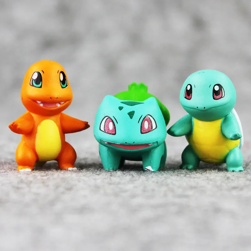 3 шт./лот аниме чармандер Bulbasaur Сквиртл ПВХ фигурка игрушка мини коллекция моделей кукол Рождественский подарок для детей