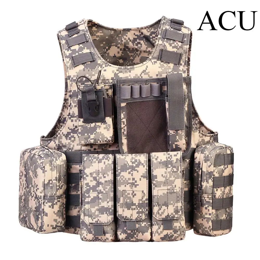 ACU SINAIRSOFT тактический жилет страйкбол сумки милитари Регулируемый Molle защита Открытый Рыбалка Охота Пейнтбол амфибия жилет - Цвет: ACU