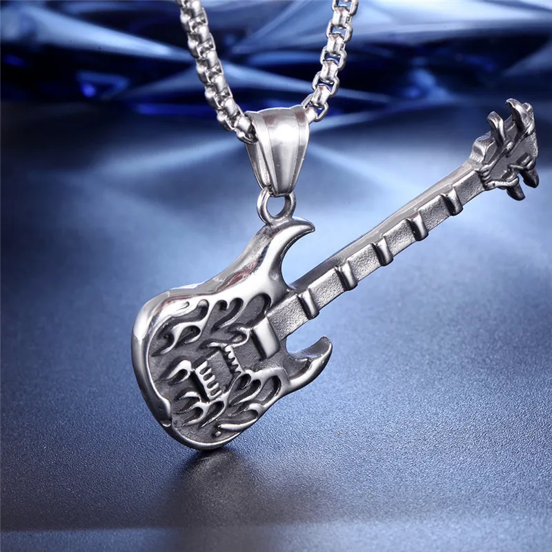 2019 Top Fashion Time-limited Stainless Steel Moana Choker Collares Guitar Necklace Men's Pendant Chain | Украшения и