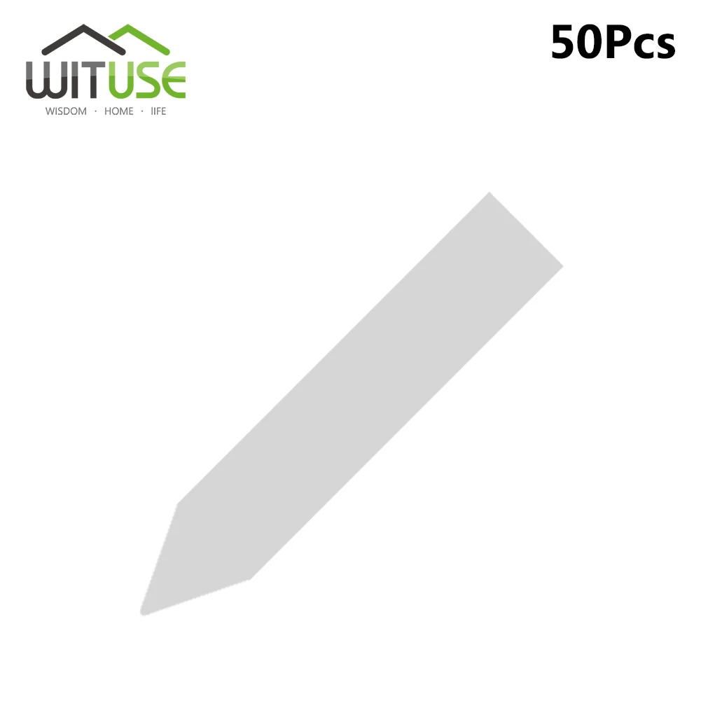 50pcs White 50/100/300 шт Пластик много цветов кол-тип детского сада растений метки цветочный горшок толстый маркер метки для растений садовые украшения - Цвет: 50pcs White