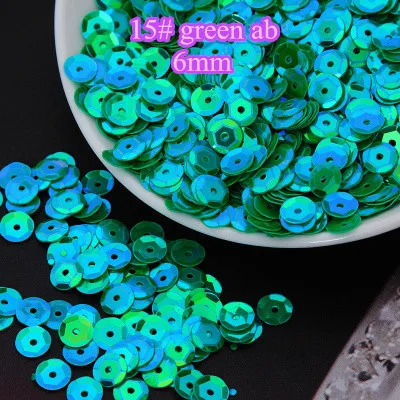 Свободные блестки 50 г 6 мм круглая блестящая подставка 15 # Green AB | Дом и сад