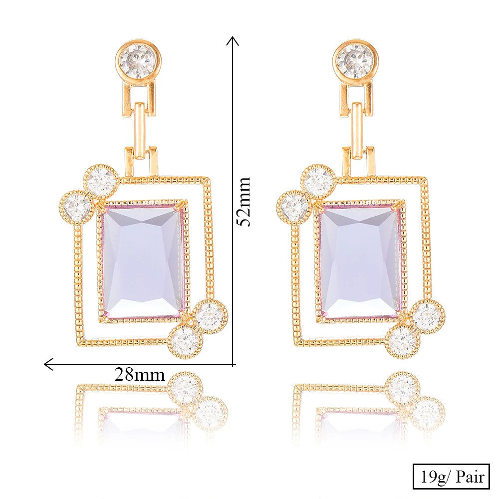 GODKI амулеты Модные женские квадратные Капли серьги ААА кубические серьги-подвески с цирконом для женщин Свадебные аксессуары