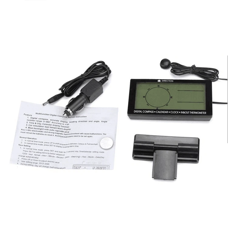 CD60 электронный термометр для автомобиля с большим экраном компас календарь