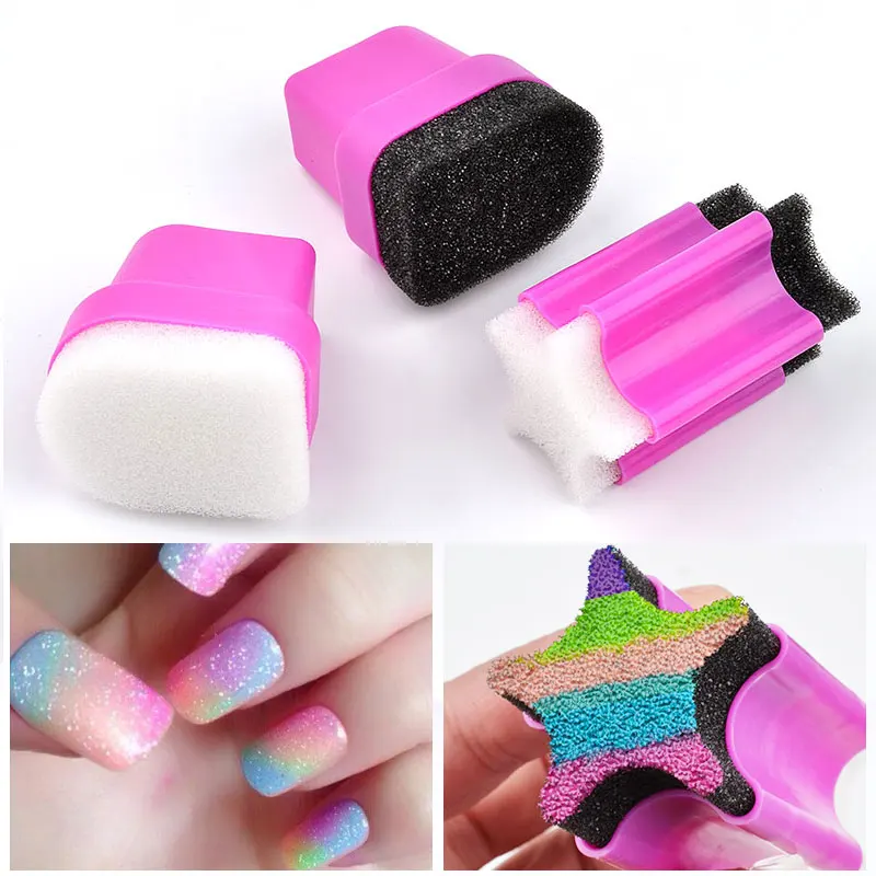 

Nail Stamper Sponge Head with Rose Holder For Polish Gradient Color Printing Creative Manicure Stamping Tools