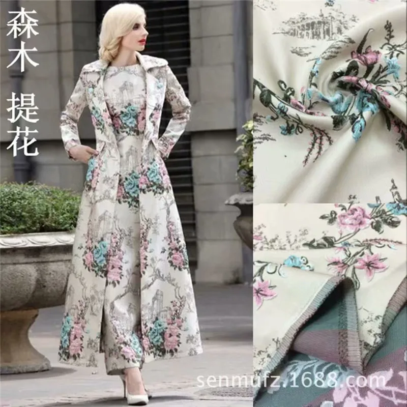 

Metallic Jacquard Brocade Fabric for Dress,Skirt Sewing Tissu Material Cloth Tecido,Jacquard Cloth Fabrics DK17