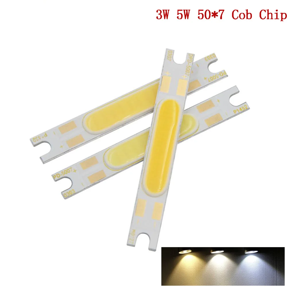 Все Cob 50x7 мм светодиодный COB полоса флип чип высокая световая лампа источник