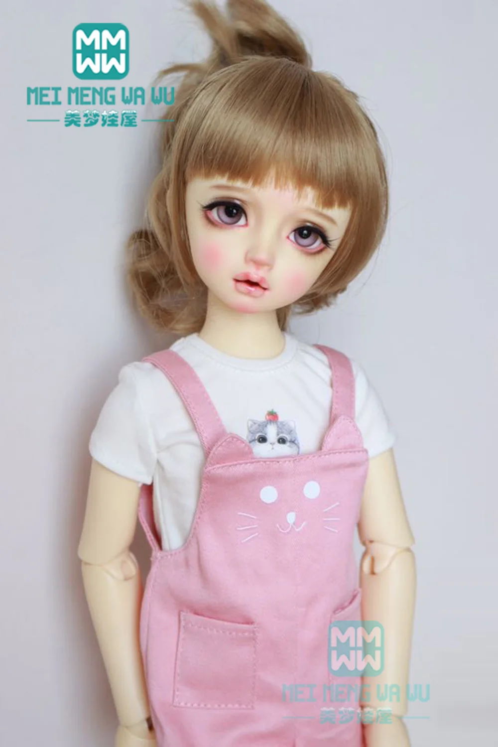 Одежда для кукол BJD модный джинсовый комбинезон белая рубашка 43 см 1/4 аксессуары